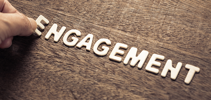 engagement spelled out on a table
